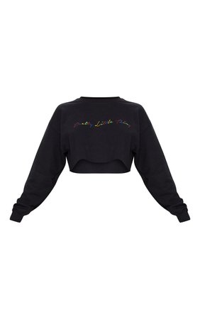 PRETTYLITTLETHING Black Cropped Sweater | PrettyLittleThing USA