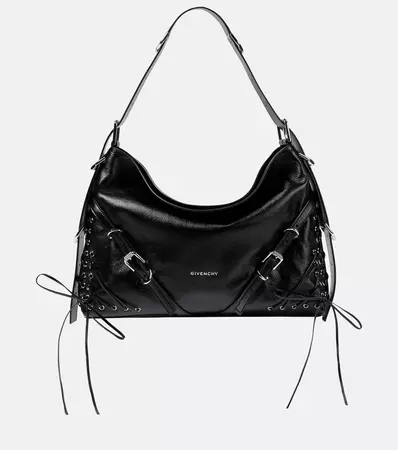 Voyou Medium Leather Shoulder Bag in Black - Givenchy | Mytheresa