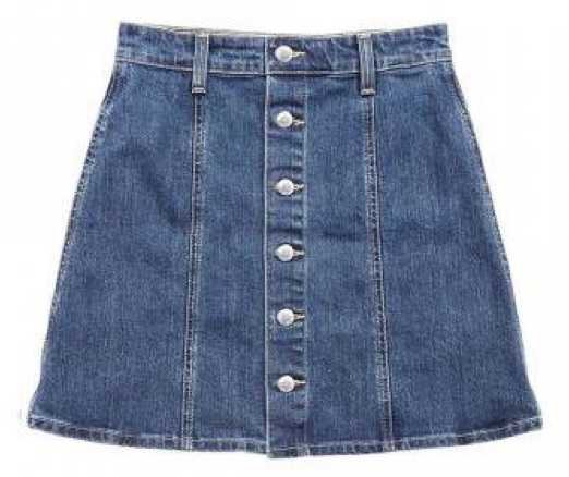 jean mini button skirt