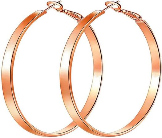 Amazon.com: Gold Hoop Earrings, 18K Gold Plated Rounded Hoops Earrings for Women: Clothing, Shoes & Jewelry