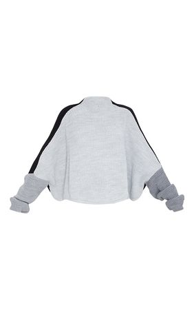Black Oversized Colour Block Sweater | PrettyLittleThing USA