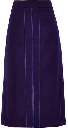 Wool-blend Gabardine Midi Pencil Skirt