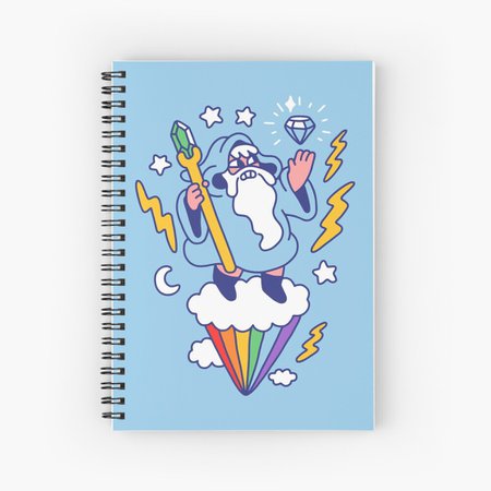 "Wizard In The Sky" Spiral Notebook by obinsun | Redbubble