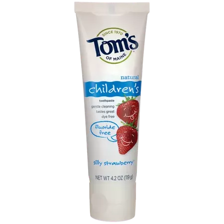 Tom's of Maine Silly Strawberry Fluoride-Free Natural Toothpaste 4.2 oz Paste - Walmart.com