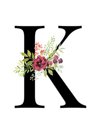 Letter K Floral Alphabet Instant digital download | Etsy