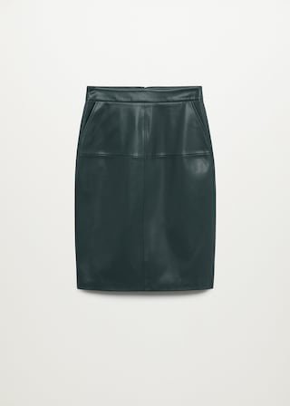 Faux-leather pencil skirt - Women | Mango USA