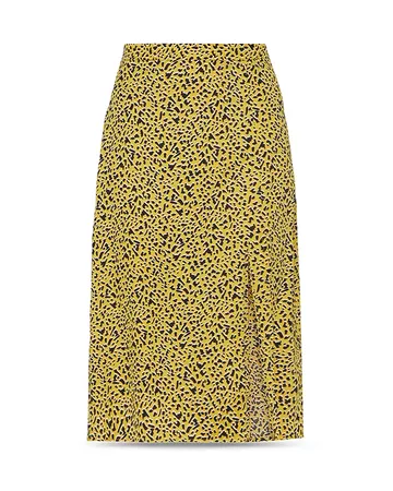 BCBGENERATION Animal-Print Midi Skirt | Bloomingdale's yellow