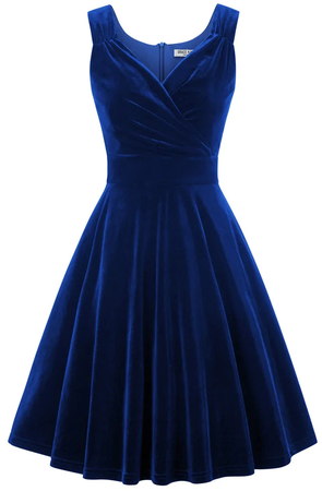 Blue velvet dress