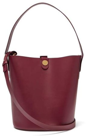Large Swing Leather Bucket Bag - Womens - Burgundy