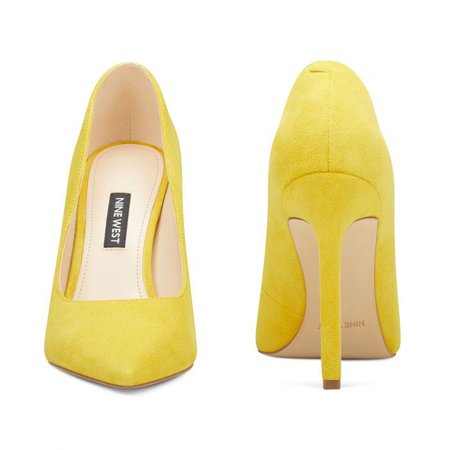 Tatiana Pointy Toe Pumps - Yellow Suede | Women Shoes & Handbags for Women