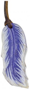 Showman Painted Leather Feather Tie On - Purple