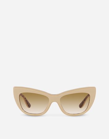 New print sunglasses in Ivory leo print for Women | Dolce&Gabbana®