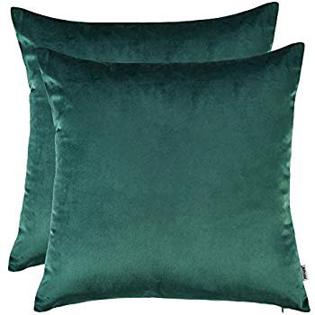 Amazon.com: JUSPURBET Decorative Pillow Covers,Pack of 2 Velvet Throw Pillows Cases for Couch Bed Sofa,Soild Color Soft Pillowcases,16x16 Inches,Dark Green: Home & Kitchen