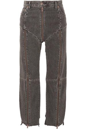 VETEMENTS + Levi's Distressed Zip-detailed High-rise Straight-leg Jeans