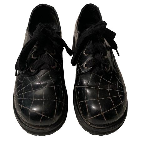Black Spiderweb Oxford Loafers