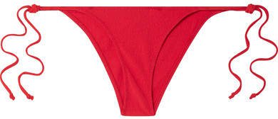 Imaan Ruffled Stretch-crepe Bikini - Tomato red
