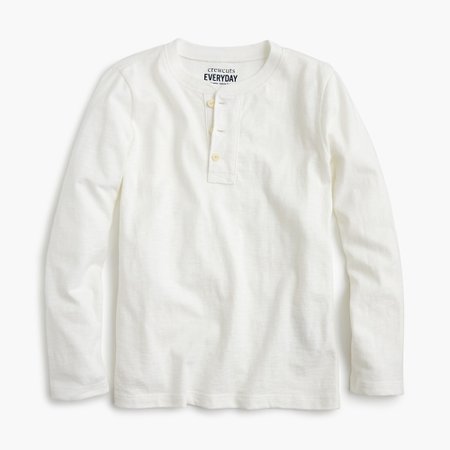 J.Crew: Boys' Long-sleeve Henley Shirt In Slub Cotton
