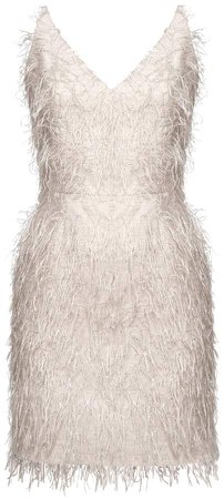UNDRESS - Ferly Metallic Feather Mini Dress