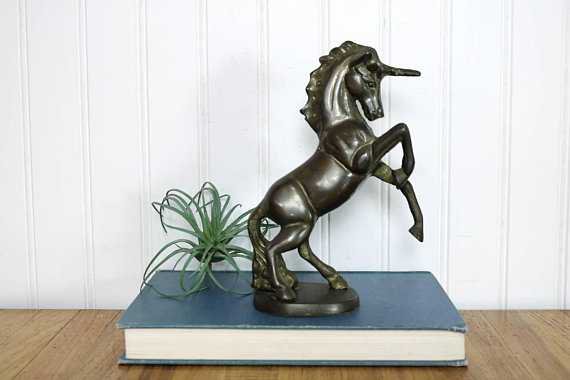 Brass Unicorn Vintage Unicorn Figurine Mythical Creature