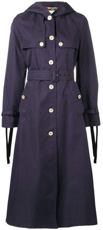 hooded long trench coat