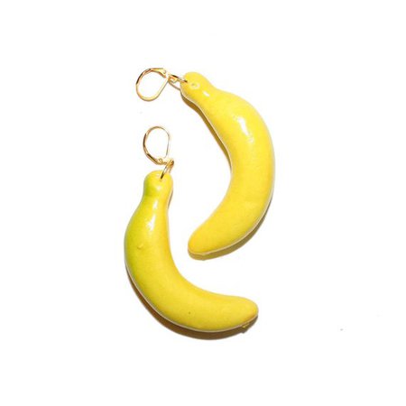 Huge Yellow Banana Earrings big yellow banana fruit earrings | Etsy