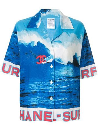 Chanel Vintage Hemd Mit Surf-Print - Farfetch