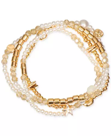 Style & Co Gold-Tone 4-Pc. Set Star Charm Mixed Bead Stretch Bracelets & Reviews - Bracelets - Jewelry & Watches - Macy's