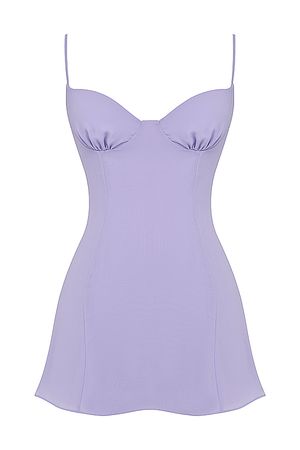 Clothing : Mini Dresses : 'Christiana' Light Lavender Mini Dress