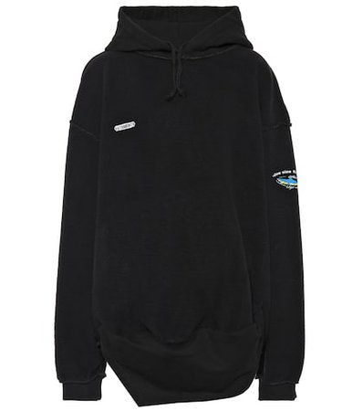 Oversized cotton-blend hoodie