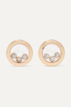 Gold + NET SUSTAIN Happy Diamonds 18-karat gold diamond earrings | Chopard | NET-A-PORTER