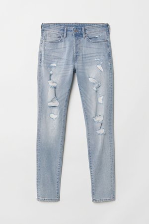 Trashed Skinny Jeans - Light denim blue - Men | H&M US
