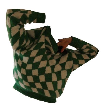slanted checkerboard jumper