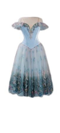 Baby blue and teal ballet dress