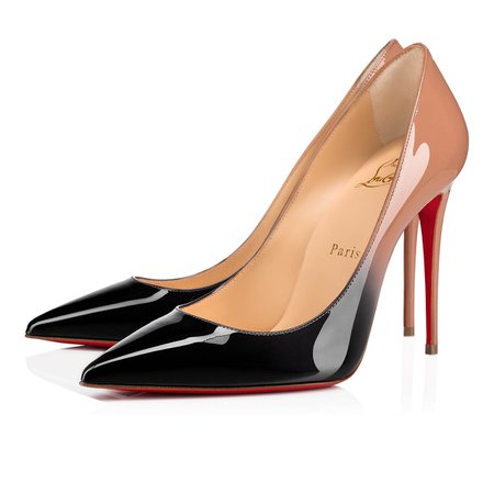 KATE 100 Black/Nude Patent calfskin - Women Shoes - Christian Louboutin