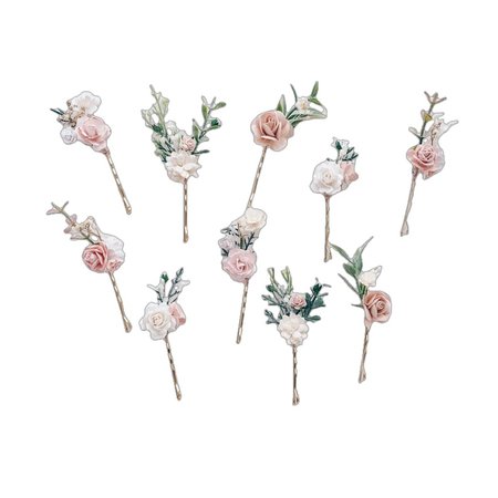 Flower hair pins, Bridal hair pins, WEDDING flower hair clip, Pink flower hair pins, WEDDING flower hair comb