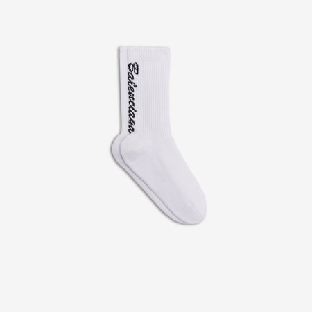 White / Black Tennis Socks for Women | Balenciaga