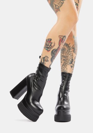 *clipped by @luci-her* Lamoda Steal My Heart Platform Boots | Dolls Kill