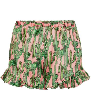 Phoebe Grace Pink Cactus Silke Frilly Shorts