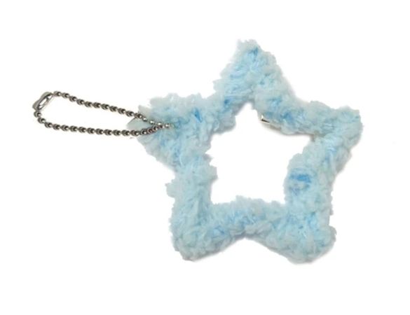 blue star fur har clip keychain