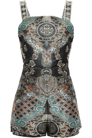 Black Dynasty Days open-back brocade playsuit | Sale up to 70% off | THE OUTNET | CAMILLA | THE OUTNET