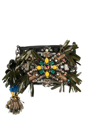 Shop multicolour Biyan floral embellished clutch with Express Delivery - Farfetch