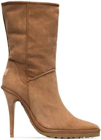 Y / Project Brown 135 sheepskin boots