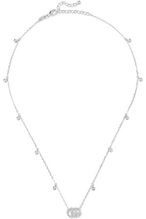 Gucci | 18-karat white gold diamond necklace | NET-A-PORTER.COM