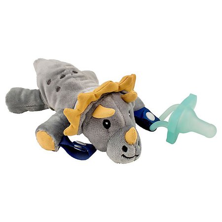 Dr. Brown's® Triceratops Lovey Pacificer and Teether Holder in Grey | buybuy BABY