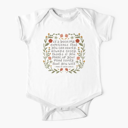 "Anne of Green Gables "Enjoy Things" Quote" Baby One-Piece by ohjessmarie | Redbubble