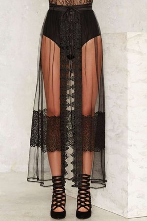 Unveiled Sheer Lace Wrap Skirt