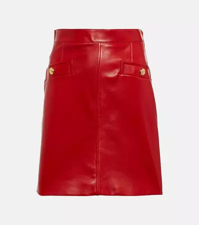 Leather Miniskirt in Red - Gucci | Mytheresa