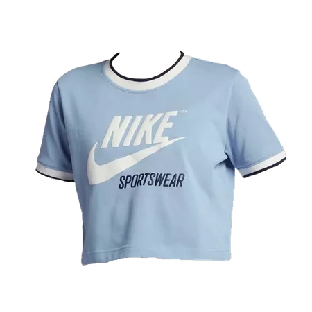 nike blue sport sportswear aesthetic top croptop white...