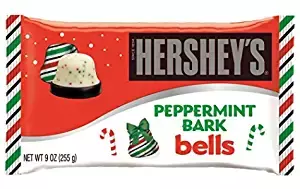 Amazon.com : HERSHEY'S Peppermint Bark Bells, Milk Chocolate with White Crème and Mint Candy Bits Individually Wrapped in Holiday Packaging, 9 Ounce Bag (Pack of 24) : Grocery & Gourmet Food