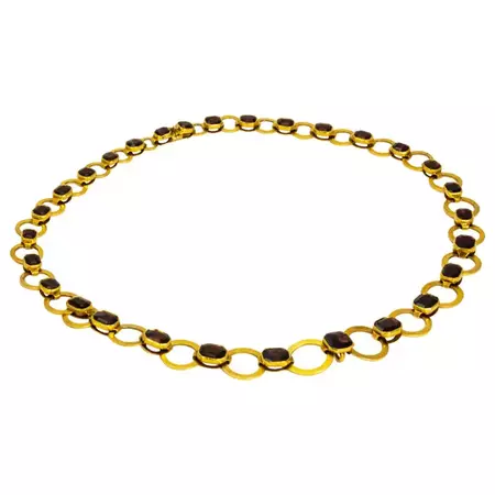Edwardian Garnet 15 Carat Necklace For Sale at 1stDibs | malabar gold leg chain designs